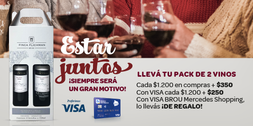 ➡️ Cada $1200 en compras en #MercedesShopping + $350 te llevás un pack de 2 vinos de Bodega Flichman de 750ml. 🍾🍷
➡️ Con VISA cada $1200 + $250
➡️ Con VISA BROU Mercedes Shopping, lo llevás ¡𝑫𝑬 𝑹𝑬𝑮𝑨𝑳𝑶!

ℹ️  mercedesshopping.com.uy