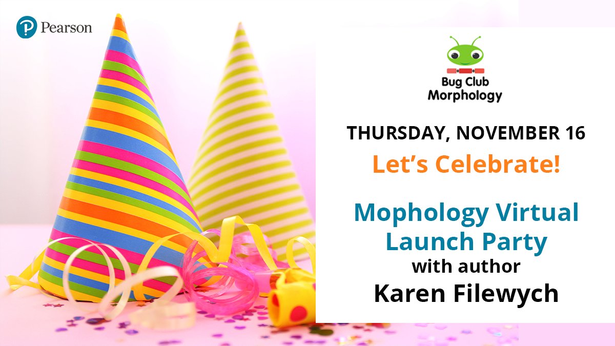 Pearson Canada K12 (@pearsonk12) on Twitter photo Celebrate with us! Join us for the Morphology Virtual Launch Party on Thursday, November 16, with our Language Arts Publisher and the author of Bug Club Morphology, <a href="/KarenFilewych/">Karen Filewych</a>! Register today at ow.ly/HaSk50PZG1H
#Morphology #BugClubMorphology #ELAteachers #literacy Celebrate with us! Join us for the Morphology Virtual Launch Party on Thursday, November 16, with our Language Arts Publisher and the author of Bug Club Morphology, <a href="/KarenFilewych/">Karen Filewych</a>! Register today at ow.ly/HaSk50PZG1H
#Morphology #BugClubMorphology #ELAteachers #literacy