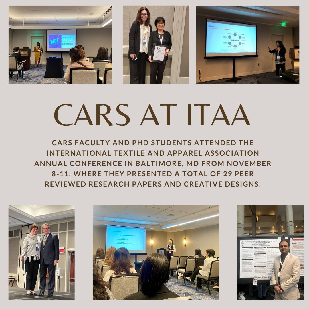 UNCG_CARS's tweet photo. Congratulations to all of the presenters and winners who represented CARS at the International Textile and Apparel Association annual conference! https://t.co/W85n95XxEl