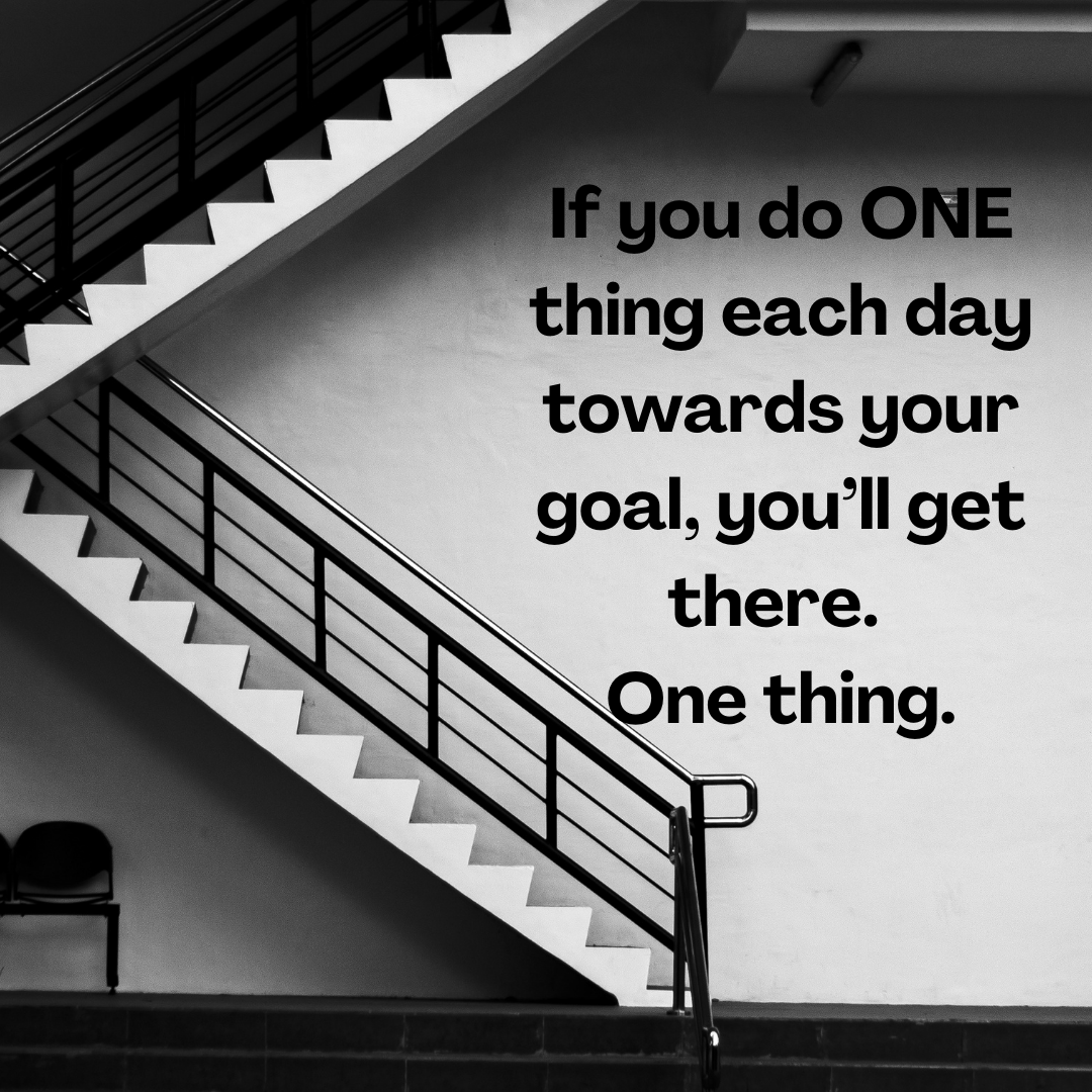 If I wake up on a day when my motivation is lacking, I remember this. And I focus on doing ONE thing that day to keep moving towards my goals.  #motivation #goals #voiceactor #voiceover #studiolife #voiceovers