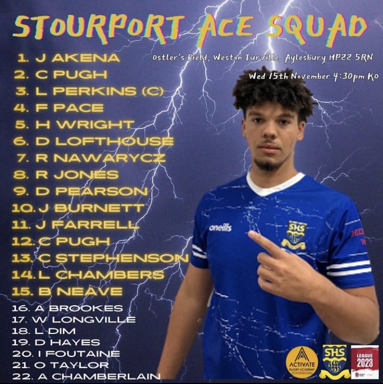 📢SQUAD ANNOUNCEMENT 

Here’s our ACE squad to take on <a href="/ActivateRugby/">Activate Rugby Academy</a> tomorrow in the 2nd round of Division 1 🏉

📍 <a href="/AylesburyRFC/">Aylesbury RFC</a> 
⏰ 16:30 
<a href="/midsrugbyacad/">Midlands Rugby Academy</a> <a href="/StourportHigh/">Stourport High School</a> #UTP
