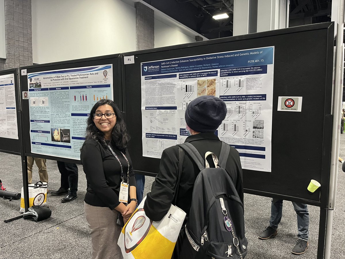 Jefferson Health Comprehensive PD Center (@jeff_pd_center) on Twitter photo Our lab’s research on COVID-19 increasing sensitivity to PD being presented by Debotri Chatterjee at SFN2023. <a href="/ResearchAtJeff/">Jefferson Research</a> <a href="/NeuroatJeff/">Jefferson Health Neuroscience</a> #SfN2023 Our lab’s research on COVID-19 increasing sensitivity to PD being presented by Debotri Chatterjee at SFN2023. <a href="/ResearchAtJeff/">Jefferson Research</a> <a href="/NeuroatJeff/">Jefferson Health Neuroscience</a> #SfN2023