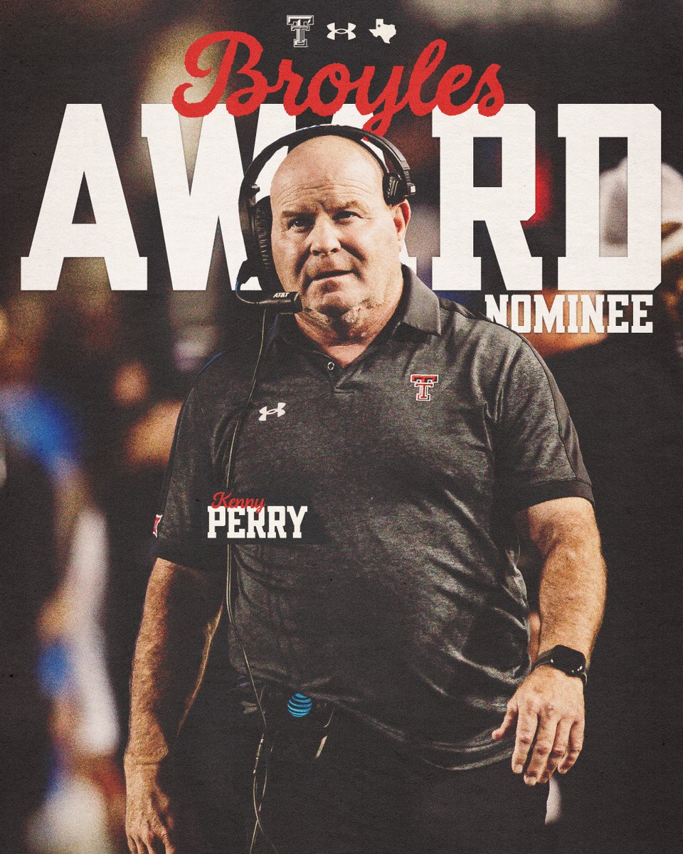 Congratulations @CoachKennyPerry on being nominated for the 2023 Broyles Award, honoring CFB's top assistant coach! 🏆 #WreckEm | @BroylesAward