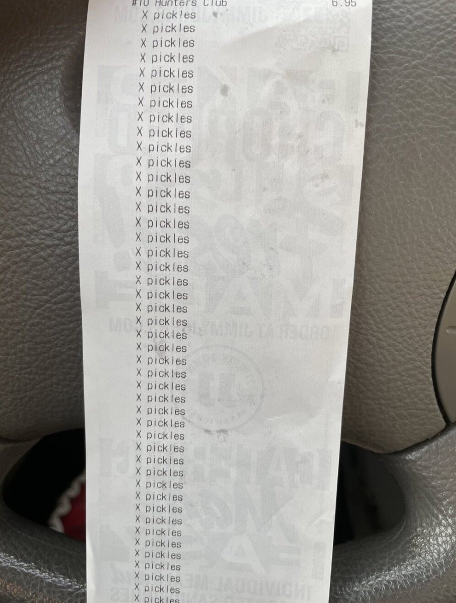 if ur receipt doesn't look like this on National Pickle Day ur wrong🥒⏳