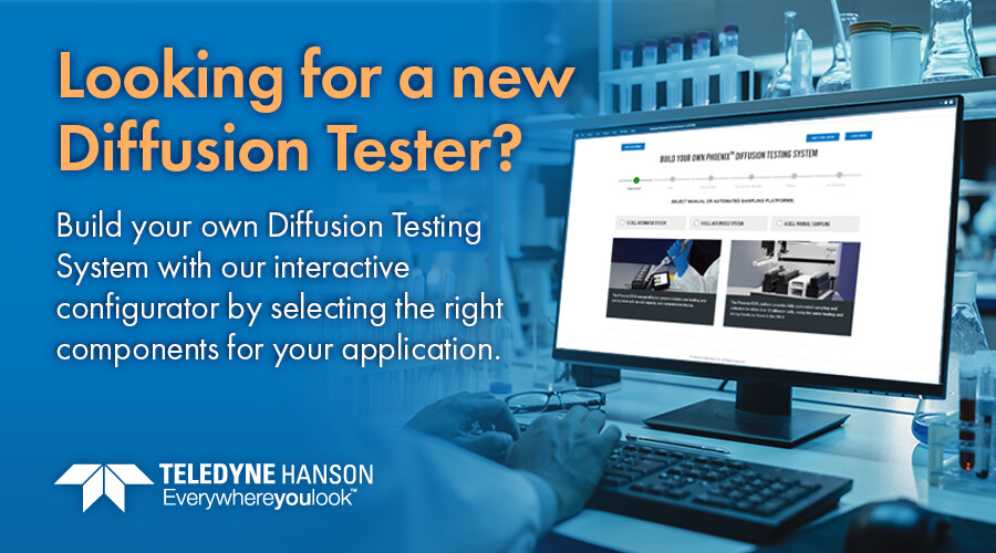 TeledyneHanson's tweet photo. Looking for a new Diffusion Tester?
Build your own Diffusion Testing System with our Diffusion Configurator. This configurator will help you select the components you need and submit the package for a price quote fast! https://t.co/lCyll32l7w

#diffusiontesting https://t.co/TrfhMzQTio