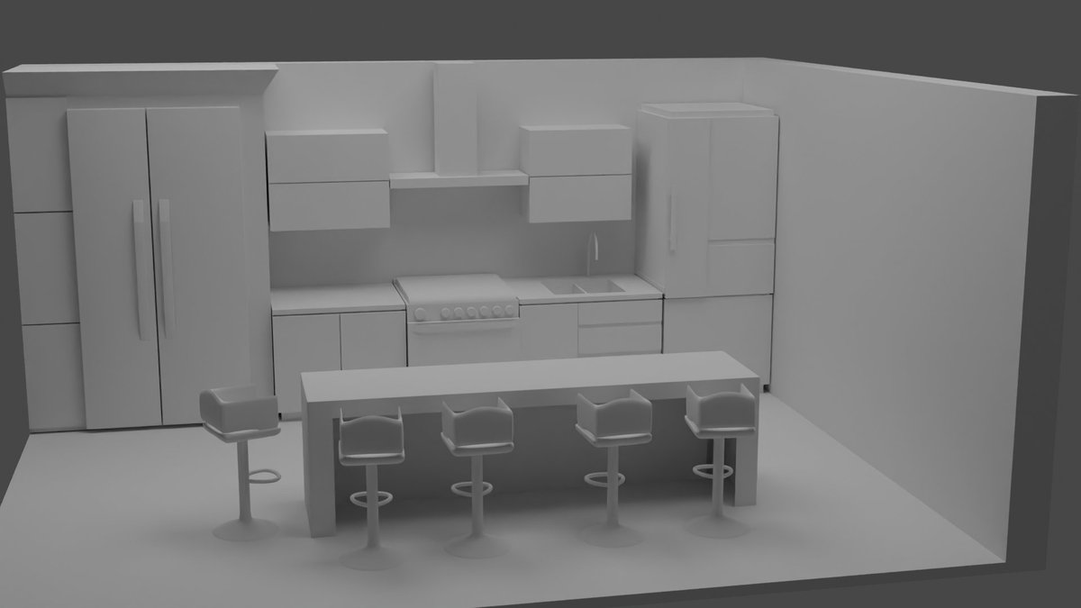 Aikan_W's tweet image. A kitchen concept that I designed a while ago

#3DModel #3dartwork #3db #blender  #conceptart