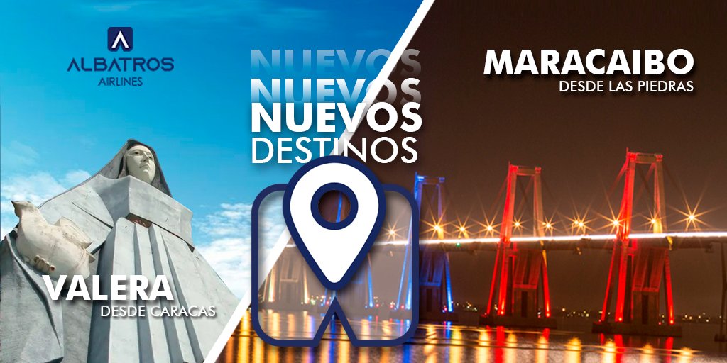¡Nuevos destinos!

En Albatros Airlines, estamos felices de poder anunciar que próximamente te llevaremos volando a más destinos nacionales para que puedas llegar Tan Lejos como Quieras.

#AlbatrosAirlines #Valera #Maracaibo