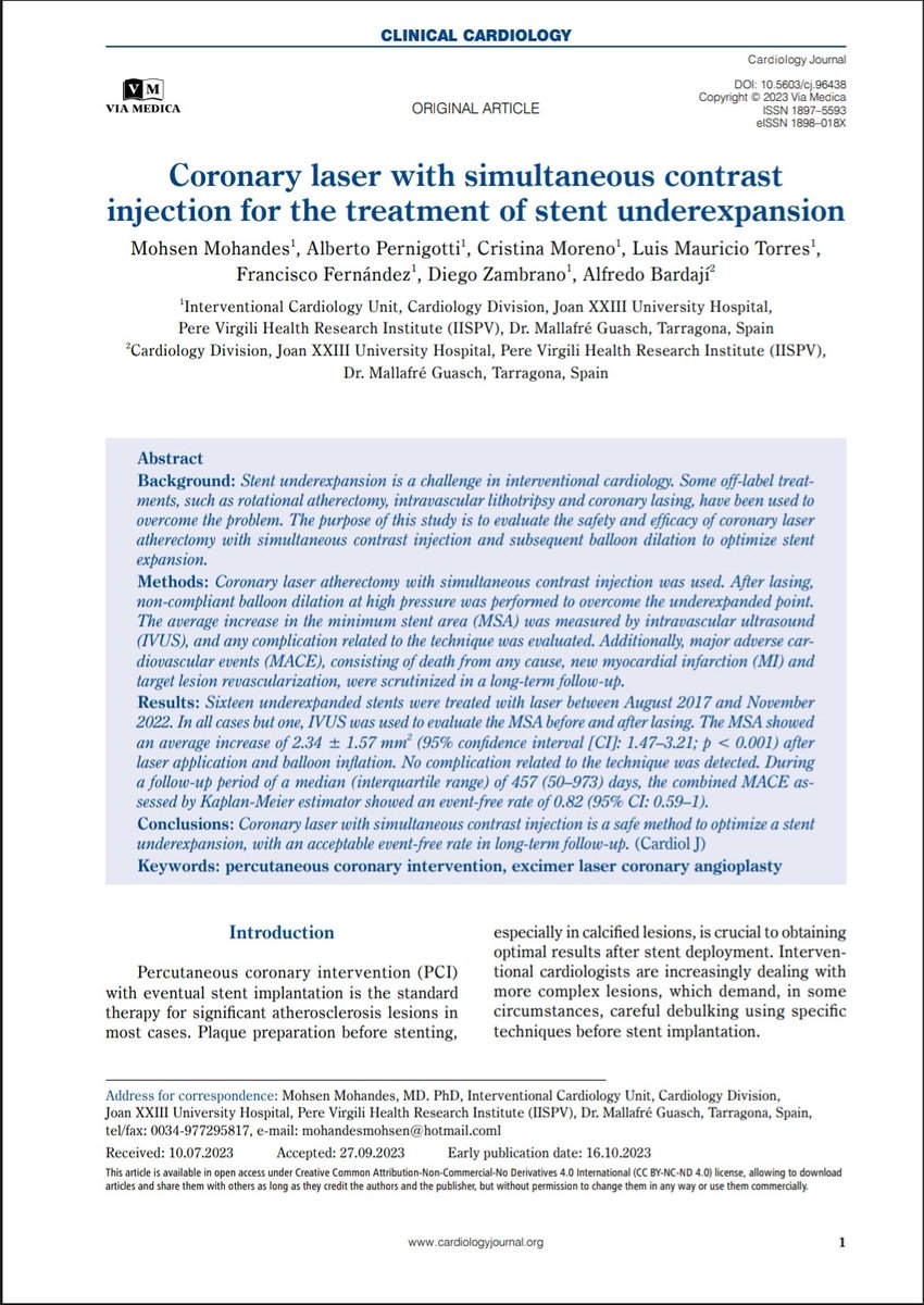 ELCA with contrast injection. A very good tool for stent underexpansion.
In our experience maybe better than IVL.