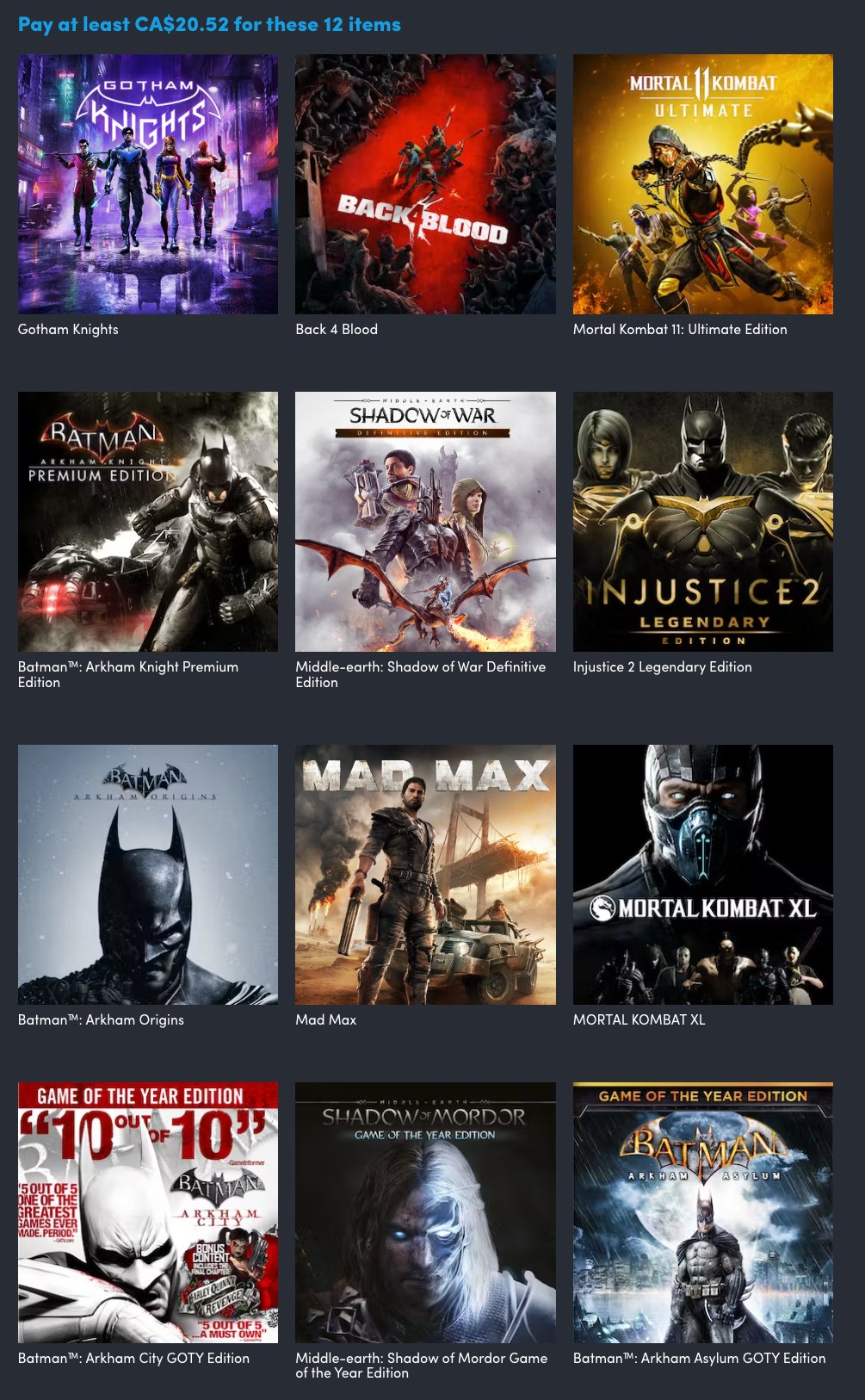 Humble WB Games Bundle 