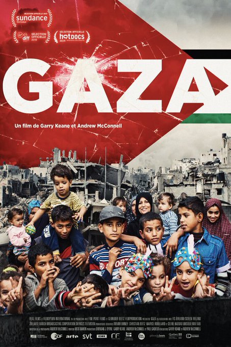 2019 Gaza film graphic of Gazan children in front of Palestinian flag and graphic of bullet shot on screen. 

Join us on Friday 17th November at 8pm for a special screening of the award-winning 2019 documentary film, *Gaza*.

Tickets: www.ticketsource.co.uk/dungannonfilmclub

This screening will support humanitarian efforts in Gaza, with 100% of ticket sales going to the Palestinian Red Cross https://www.palestinercs.org/en 

Gaza was selected as Ireland’s entry for the 2019 Oscars’ Best International Feature Film and we first screened it when it was released in 2019. It is a beautiful portrait of Gazan citizens, leading meaningful lives beyond the rubble of perennial conflict.  

As 100% of your admission fee is going to charity, the minimum ticket price has been set at the usual £6, with a suggested donation of £12, however you are free to donate more if you wish.