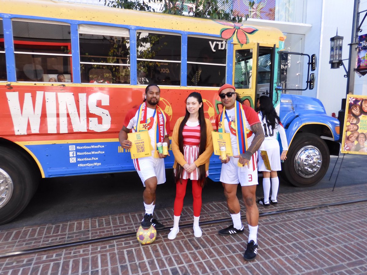 Queenie4ever's tweet photo. Come check out the bus from @NextGoalFilm @TheGroveLA &amp; get some free swag #NextGoalWins https://t.co/j66foT9kcm