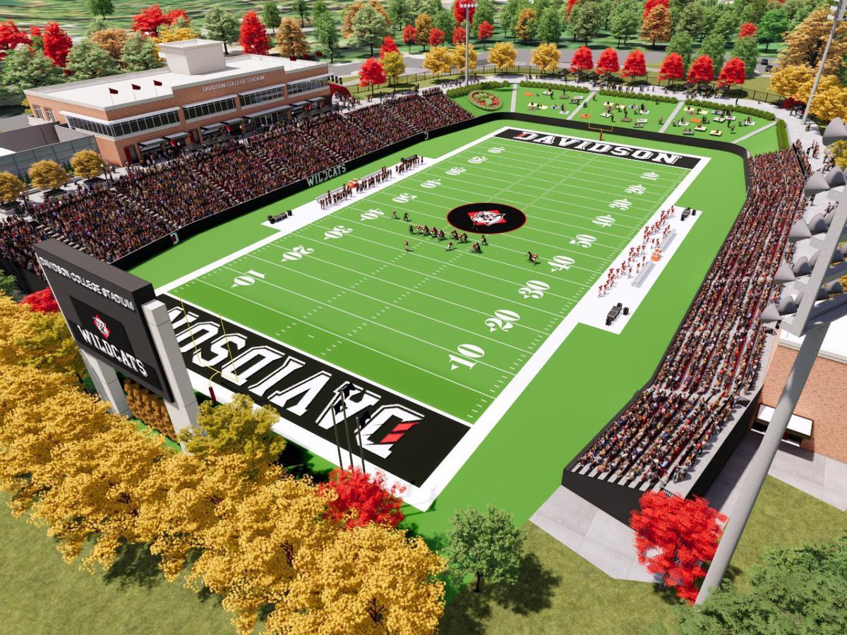 cfbcampustour's tweet photo. Saturday is @DavidsonFB’s last regular season game ever at Richardson Stadium. It’s served them well since 1923, however they’ll have a new home in 2024. The $55 million project includes a 6,000 seat stadium &amp; Field House w/ new athletic facilities. Game changer for the Wildcats! https://t.co/WDselVKr50