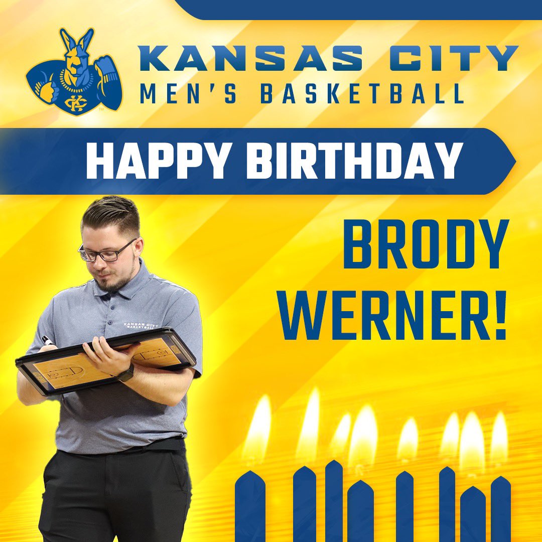 Kansas City Men's Basketball (@kcroosmbb) on Twitter photo Happy birthday to our Video Coordinator, <a href="/bwerner_6/">Brody Werner</a>.. Enjoy!
🥳🔵🟡🦘 #RooUp #RiseOfTheRoos #BAM Happy birthday to our Video Coordinator, <a href="/bwerner_6/">Brody Werner</a>.. Enjoy!
🥳🔵🟡🦘 #RooUp #RiseOfTheRoos #BAM