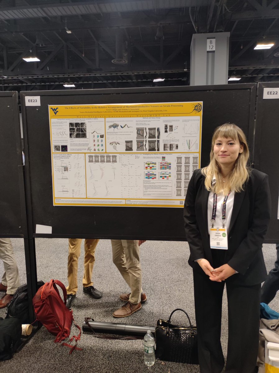 What do you do if your sensory system of interest is too small to record from? 3D print a bigger version, instrument it, and record from it, instead! Check out EE23 and talk to Gesa about her work! #SfN23 <a href="/WVU_MAEResearch/">WVU Mechanical and Aerospace Engineering Research</a>