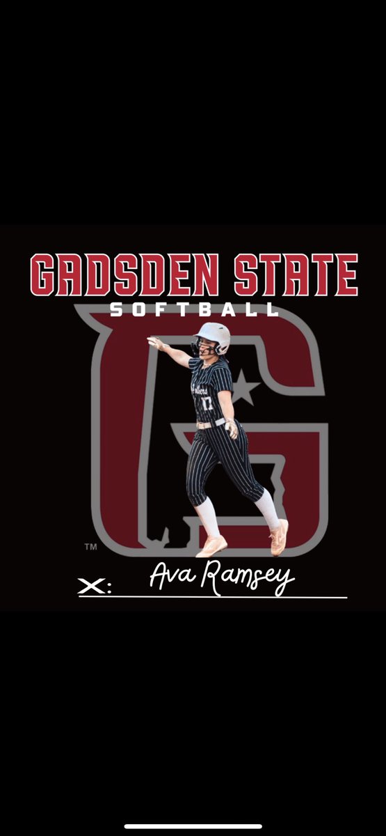 Welcome Ava Ramsey to Gadsden State! Ava is a 1B/OF from Southside HS