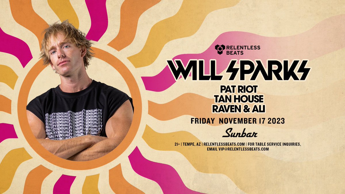 Tan House (@tanhousemusic) on Twitter photo Come join us, <a href="/ravenxali/">Ravenxali</a> & <a href="/Pat_Riot_Music/">PAT RIOT</a> at <a href="/SunbarTempe/">Sunbar Tempe</a> this Friday. We are on from 10-11:15 warming up the decks for <a href="/WillSparks/">Will Sparks</a>. Ticket link below. Promo code ‘TANHOUSE’
tixr.com/groups/relentl… Come join us, <a href="/ravenxali/">Ravenxali</a> & <a href="/Pat_Riot_Music/">PAT RIOT</a> at <a href="/SunbarTempe/">Sunbar Tempe</a> this Friday. We are on from 10-11:15 warming up the decks for <a href="/WillSparks/">Will Sparks</a>. Ticket link below. Promo code ‘TANHOUSE’
tixr.com/groups/relentl…