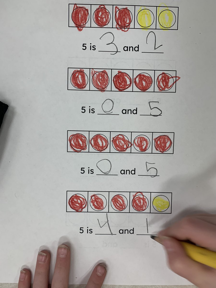 Today in Math we used counter chips to decompose the number 5. <a href="/EphesusElem/">Ephesus Elementary</a> #numberpartners #shakeandspill
