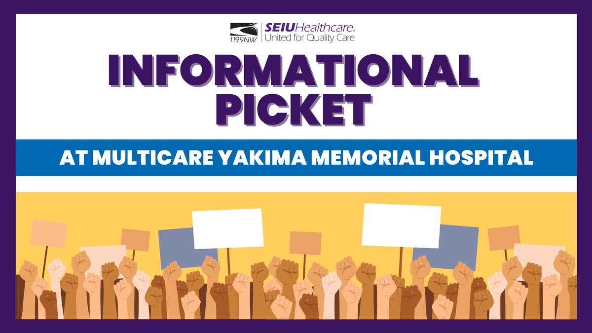 Stand with MultiCare Yakima Memorial Hospital healthcare workers at our informational picket and rally tomorrow 11/15 from 11am-2pm! We're standing together for a fair contract that respects, protects, and pays us. More info: fb.me/e/386g7g80S