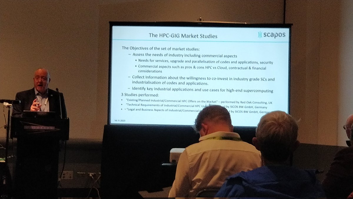Live from #SC23 : BoF Commercial and Industrial Use of HPC shares the findings of the HPC-GIG market surveys in which ETP4HPC was involved: one system does not fit all, need for HPC skills... @PRACE_RI @GL_scapos @SICOS_BW @Evidenlive @TotalEnergies @HLRS_HPC @EuroQuIC @Genci_fr
