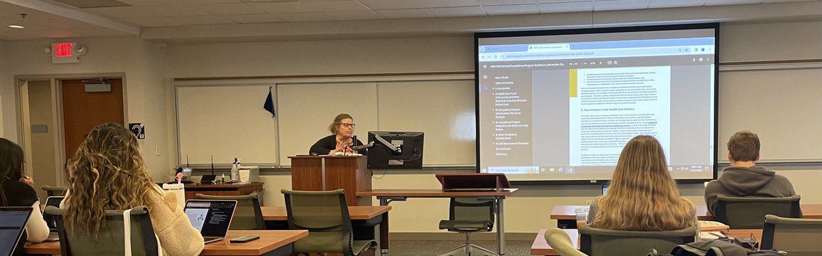 Thrilled that Laura Ellis, Senior Counsel at OIG/HHS, joined my students and me in our Health Care Compliance and the Law course to review and answer questions about the new General Compliance Program Guidance. ⁦@SLU_HealthLaw⁩