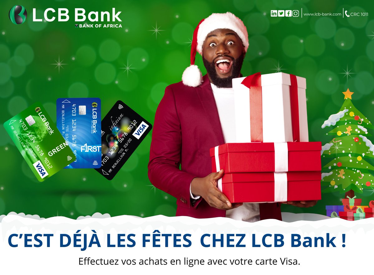 C'est déjà les fêtes chez LCB Bank! Effectuez vos achats en ligne avec la carte visa de LCB Bank.

#LCBBank #Cartevisa