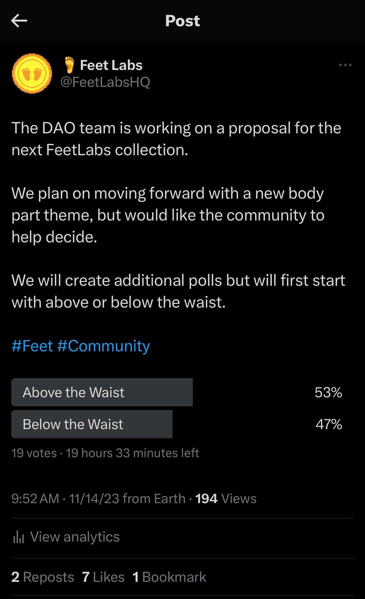 FeetLabsHQ's tweet photo. It’s looking like a tight poll so far. Feet Fam, let us know your thoughts.
Should we a drop a #LipPix 💋collection? Maybe even T*tPix? In moderation of course 😅
Or perhaps #BootyPix? #HipPix? 🍑
All up to the community. But for now… we need to know. Above or below waist 👀 https://t.co/acREK4tW1i