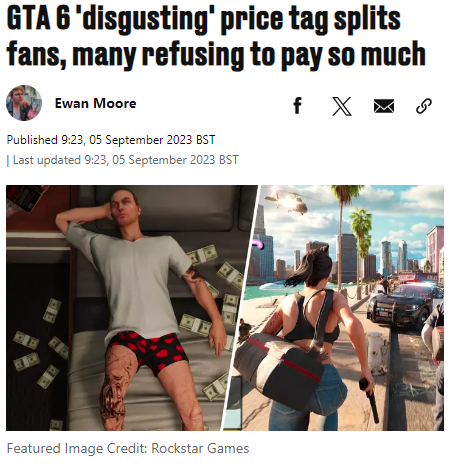 GTA 6 'disgusting' rumoured price tag splits fans, with many refusing to  pay so much