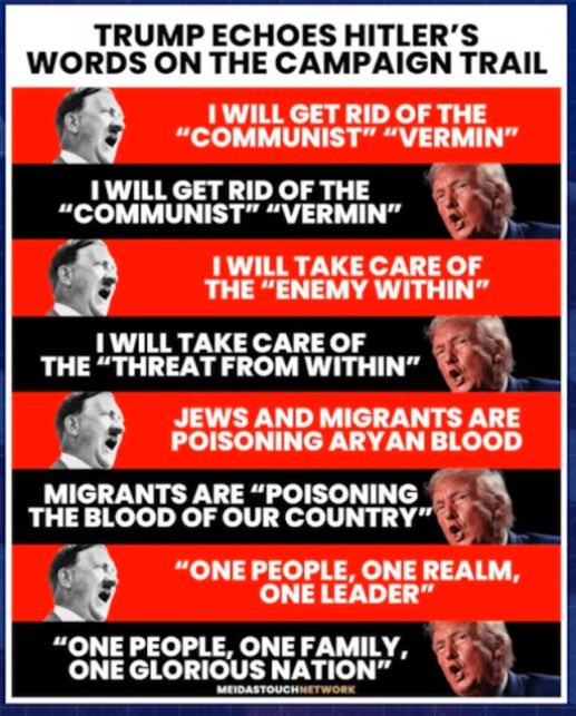 HorrorArtNFT's tweet photo. @bennyjohnson Courtesy of @MeidasTouch - this is what we’re “critiquing.”
This plagiarizing emperor wannabe orange messiah echoes past dictators in every speech he makes.
#TrumpCrimeFamily
#AdolfTrumpler
#FascistRegime https://t.co/T7F1jgu2Ez