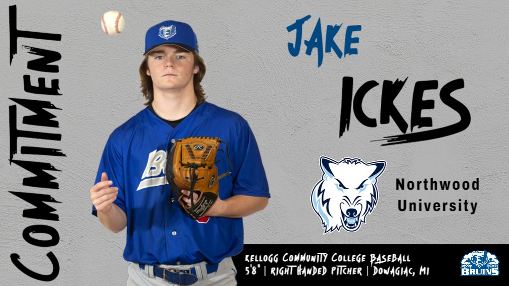 ⚾️🐻🔥 They just #KeepComin Big congratulations to Jake Ickes on his commitment to the @GreatMidwestAC’s Northwood University Baseball. Last year Jake was First Team Academic All-American, Academic All-MCCAA and All-Conference. #NextLevelBruins #BruCru @BaseballKellogg