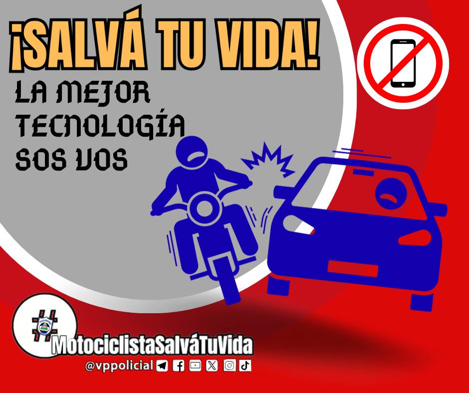 #Nicaragua Según estudio de la Organización Mundial de la Salud (OMS) los conductores que utilizan el celular mientras conducen corren un riesgo hasta 4 veces mayor de sufrir o provocar un accidente de tránsito en la carretera. #MotociclistaSalváTuVida #JuntoALaComunidad