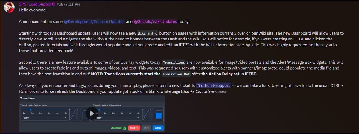 BeepBotSupport's tweet image. Dashboard and Wiki integration? ✅
Transitioning on some Overlay widgets ✅

Recently pushed:
- Pro users can set channel currency costs for Giveaways, letting viewers purchase more than a single entry if desired. 
- Create IFTBTs/Alerts by selecting multiple services.