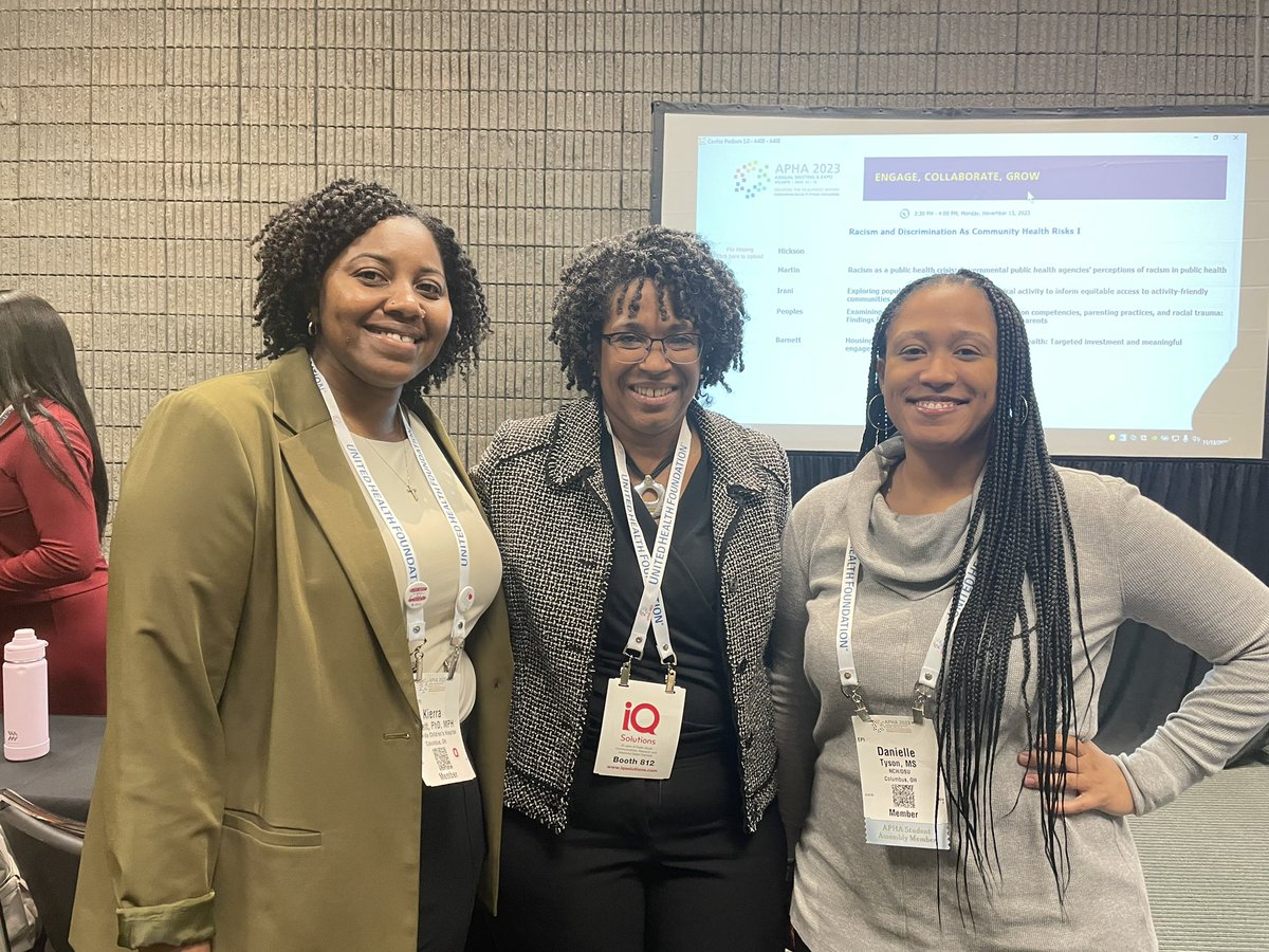 Yesterday was Proud Mentor Monday for me at #APHA2023. Doctoral student @DanielleTyson_ received an outstanding student abstract award from the epi section and Research Scientist @ki_barnett killed her podium presentation in a packed room. #NCHHealthEquity @NCHforDocs