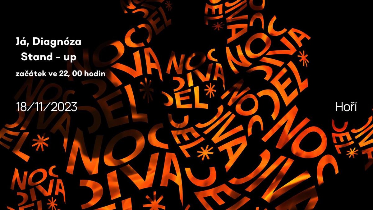 NOC DIVADEL 2023🎭🌙✨
Již 10 let patří třetí listopadová sobota NOCI DIVADEL. V Řeznické začíná Noc divadel ve 22,00 hodin, kde se Vám exkluzivně představí divadelní seskupení +- VeDvou. 
18. listopadu ve 22,00h 
Stand - up// Já, Diagnóza.
Vstupenky: reznicka.cz/Rezervace/1670