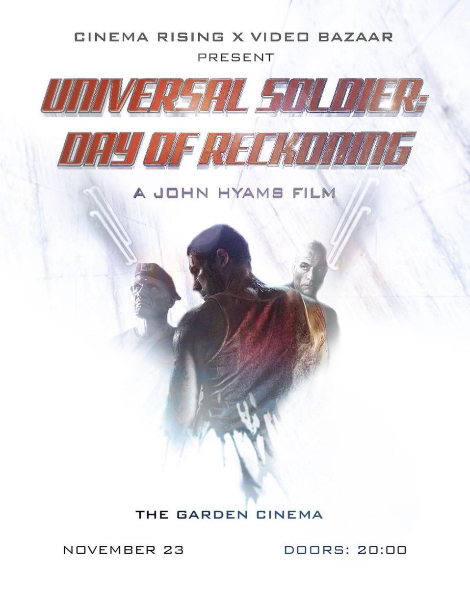 We have once again partnered with put friends at Video Bazaar for a screening of Universal Soldier: Day of Reckoning (2012) directed by @jrhyams Bleak, brutal and huge ambitious, this latter day sequel marries incredible action choreography with fiendish arthouse provocation