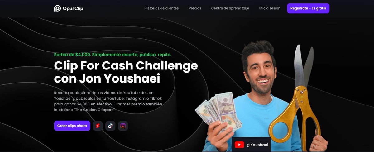 Opus clip ofrece 4.000 dólares para celebrar 400.000 suscriptores.

El principio del desafío “Clips for Cash” es el siguiente :

[Marcar este hilo]