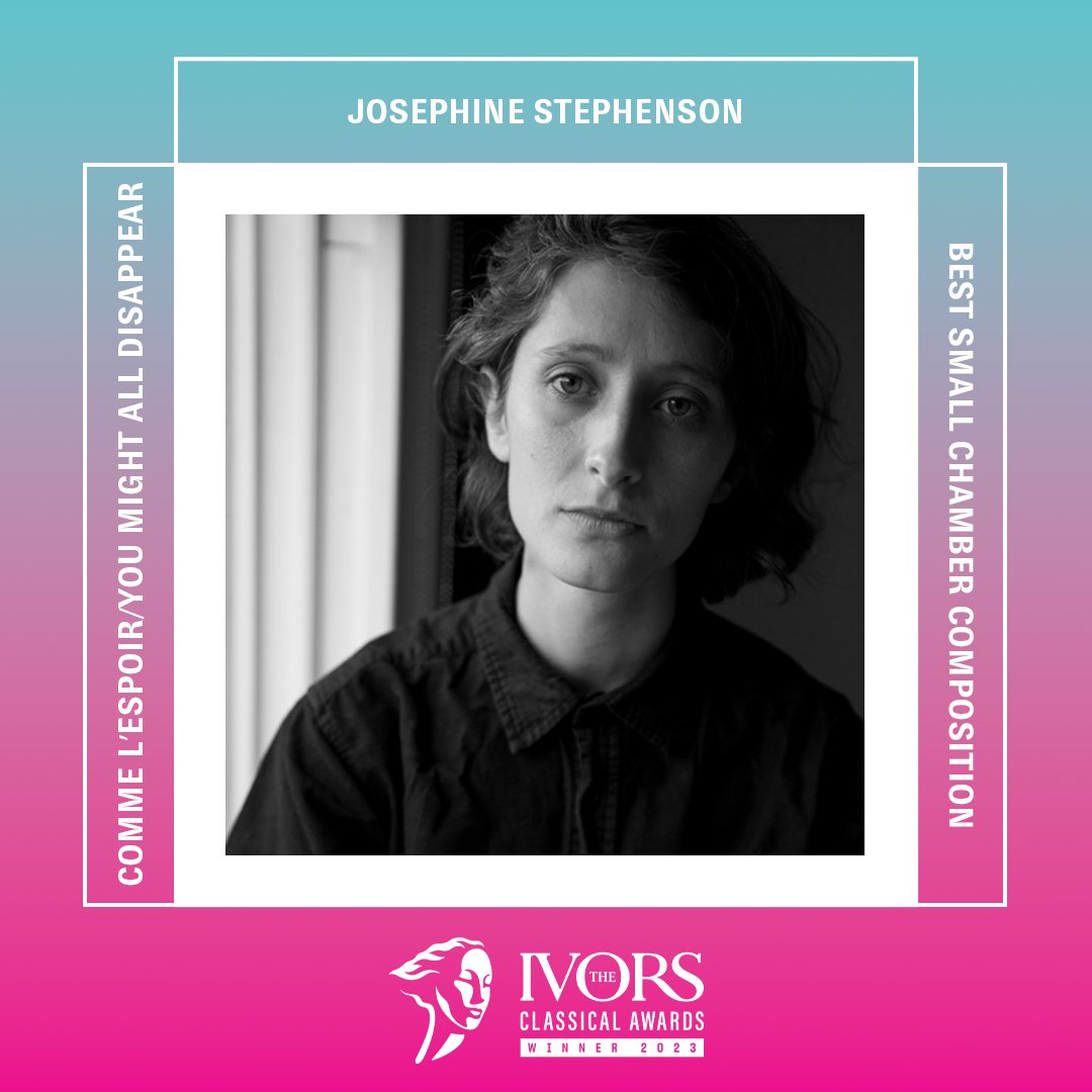 The Ivor Novello Award for Best Small Chamber Composition goes to @jsphnstphnsn for Comme l’espoir/you might all disappear. #TheIvorsClassicalAwards