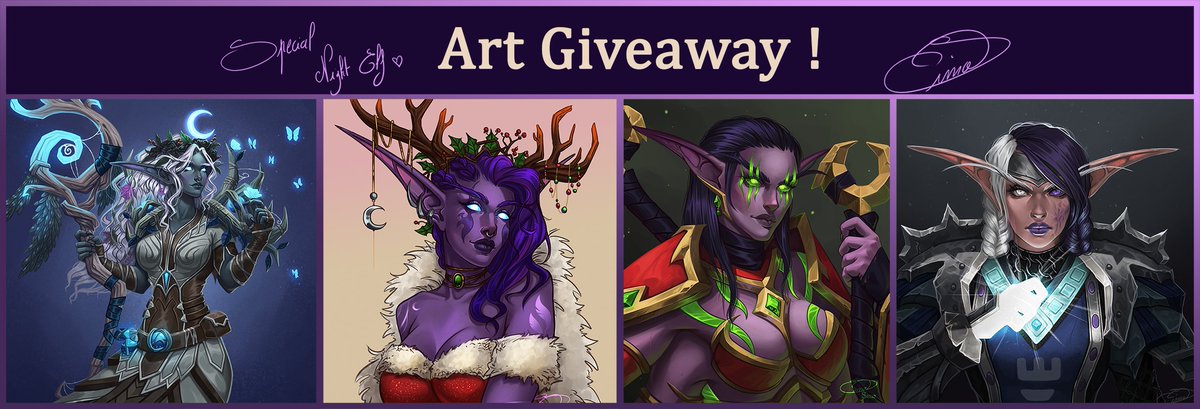 💥5K ART GIVEAWAY !💥 🌛SPECIAL NIGHT ELF🌜 To celebrate it, post your beautiful Night Elf character below 💜 Rules : 💫Follow me 💫Like this post 💫Retweet (Optional) Tag someone ! Please keep your references SFW ♥ Ends 14th December GL everyone ♥ #giveaway
