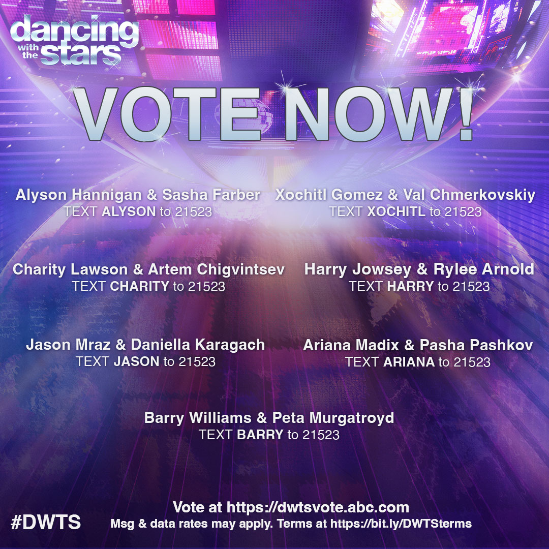 officialdwts's tweet photo. It’s time to VOTE! ⏰ Vote now to save your favorite couples from elimination! #DWTS #WhitneyHoustonNight https://t.co/hwUNObnIO9