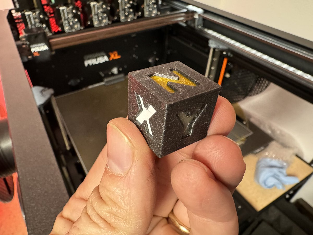 I thought, “What would happen if I made a 5-color CHEP cube on the <a href="/Prusa3D/">Prusa3D</a> XL?”

<a href="/ChuckHellebuyck/">Chuck Hellebuyck</a> do you like?
