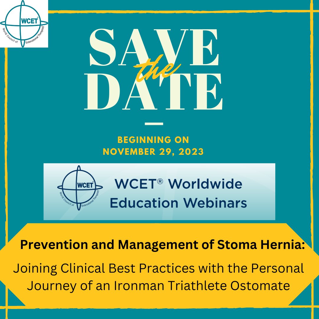 This is a unique opportunity to learn from two different perspectives and gain a better understanding of parastomal hernia and how it can be managed. Register Today! wcetn.org/events/EventDe…