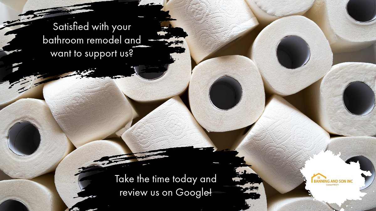 banningandson's tweet photo. Satisfied with either your kitchen or bath remodel?⭐ Give us a review today on Google to help us provide more high-quality remodels to new clients!  #bathroomremodel  #bathroomofinstagram #bathroommakeover https://t.co/aMngnOr4cA