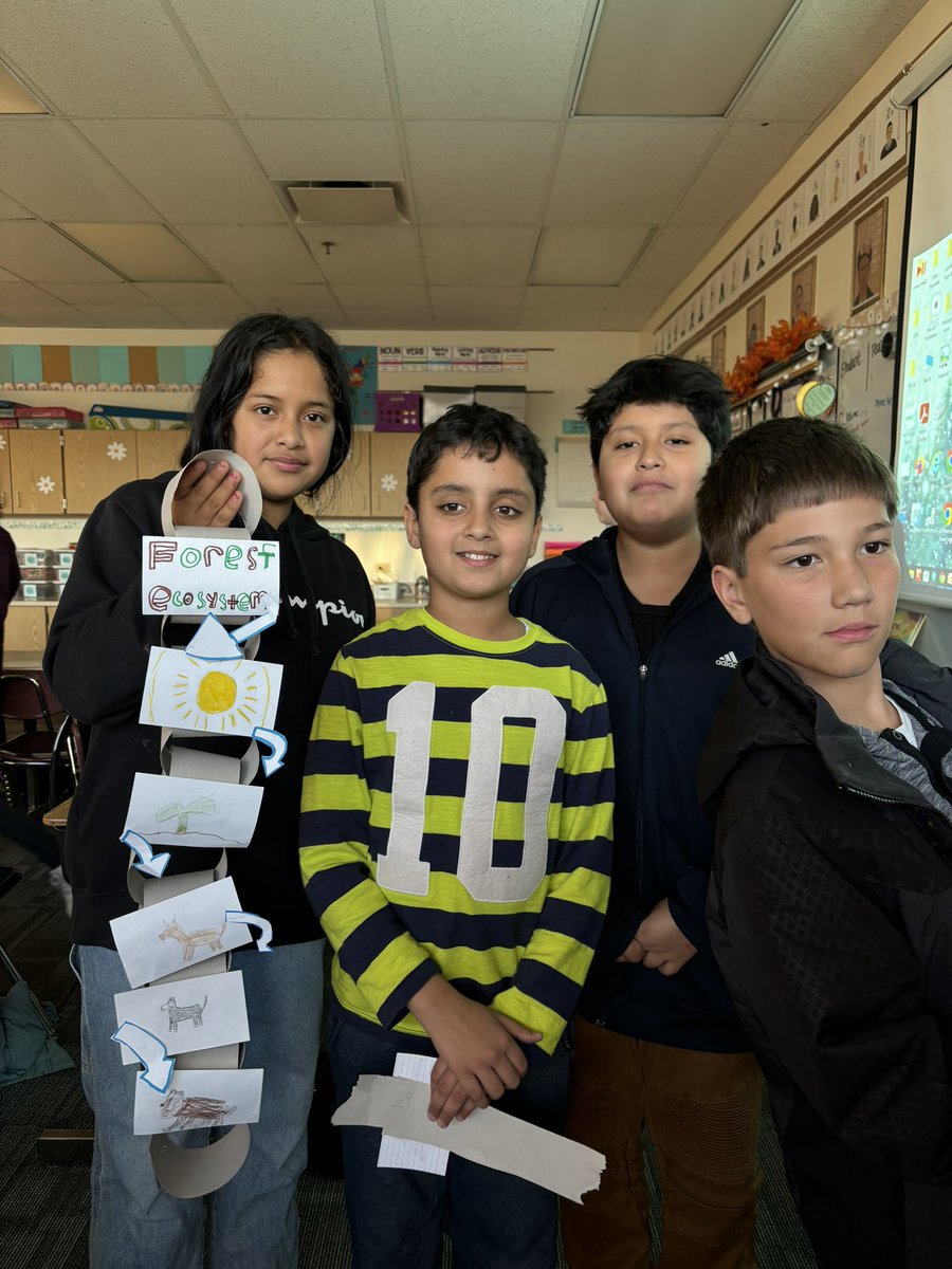 MelissaMoCossey's tweet photo. We finished making our food chains today in science as part of our living systems unit! Super proud of their creativity and hard work! Each student chose an ecosystem to make a food chain in. #proudtobe15 #5thgrade #d15schools https://t.co/nvJ4uEobAr