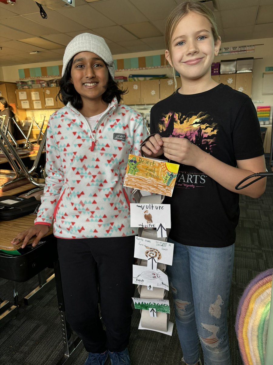 MelissaMoCossey's tweet photo. We finished making our food chains today in science as part of our living systems unit! Super proud of their creativity and hard work! Each student chose an ecosystem to make a food chain in. #proudtobe15 #5thgrade #d15schools https://t.co/nvJ4uEobAr