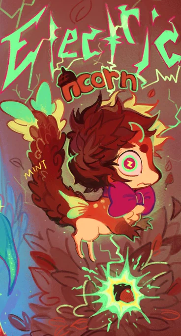 1 of some more lil' creature babies i made over the wknd. the prompt for this was "lightning struck an acorn"