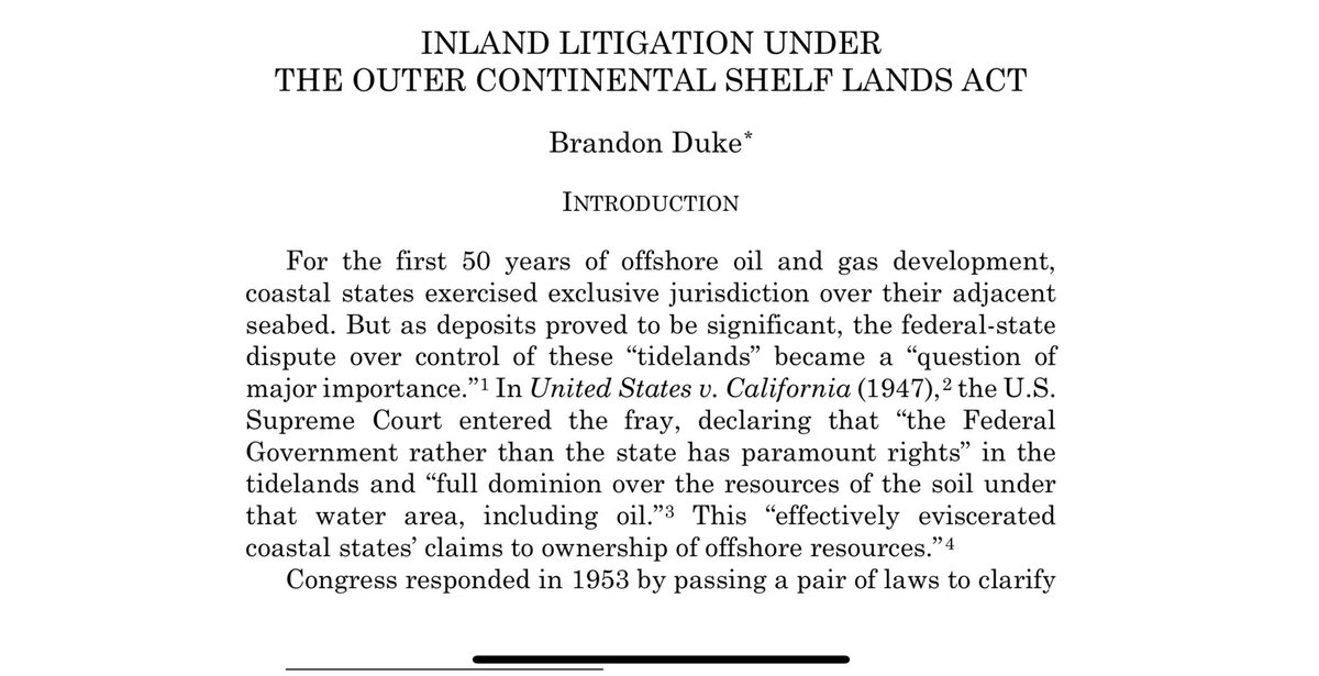 A draft of my article on federal court jurisdiction under OCSLA (forthcoming in the Texas Journal of Oil, Gas, and Energy Law) is now up on SSRN: papers.ssrn.com/sol3/papers.cf…