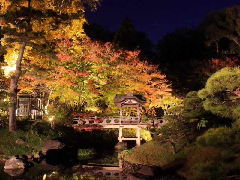 JapanTravel's tweet photo. #Yokohama's Sankeien Garden usually closes at 5pm daily, but they're extending their hours from November 23rd until December 10th for an #autumn illumination event.

More info: https://t.co/Lml7poLeKq https://t.co/AqMGY3txm4
