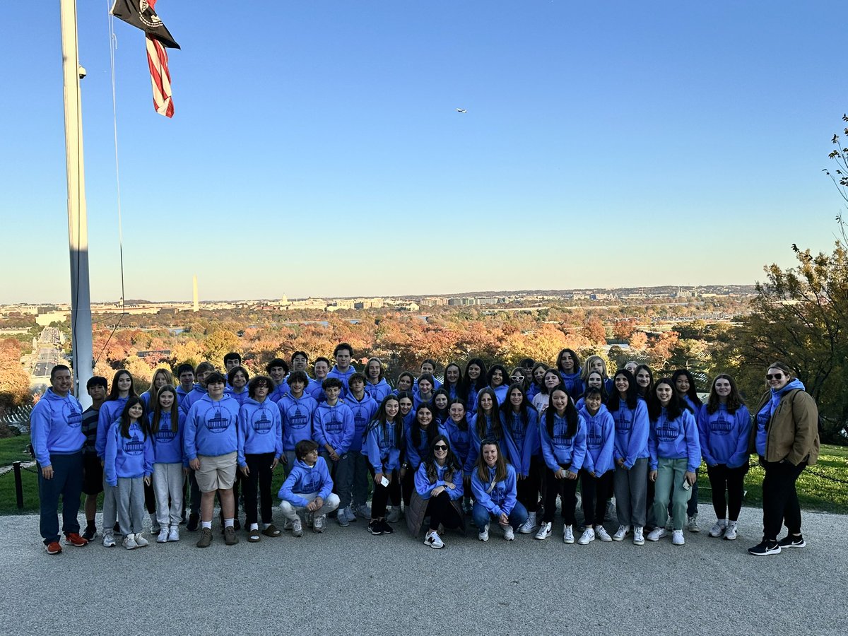 Mrs_Fritsch1's tweet photo. Awesome first day in DC! We have such a great group! Udvar-Hazy Air & Space Museum and Arlington National Cemetery where we saw the Changing of the Guard at the Tomb of the Unknown Soldier. #bus3rocks #HMSinDC2023 https://t.co/q6ZmP8Ug1V