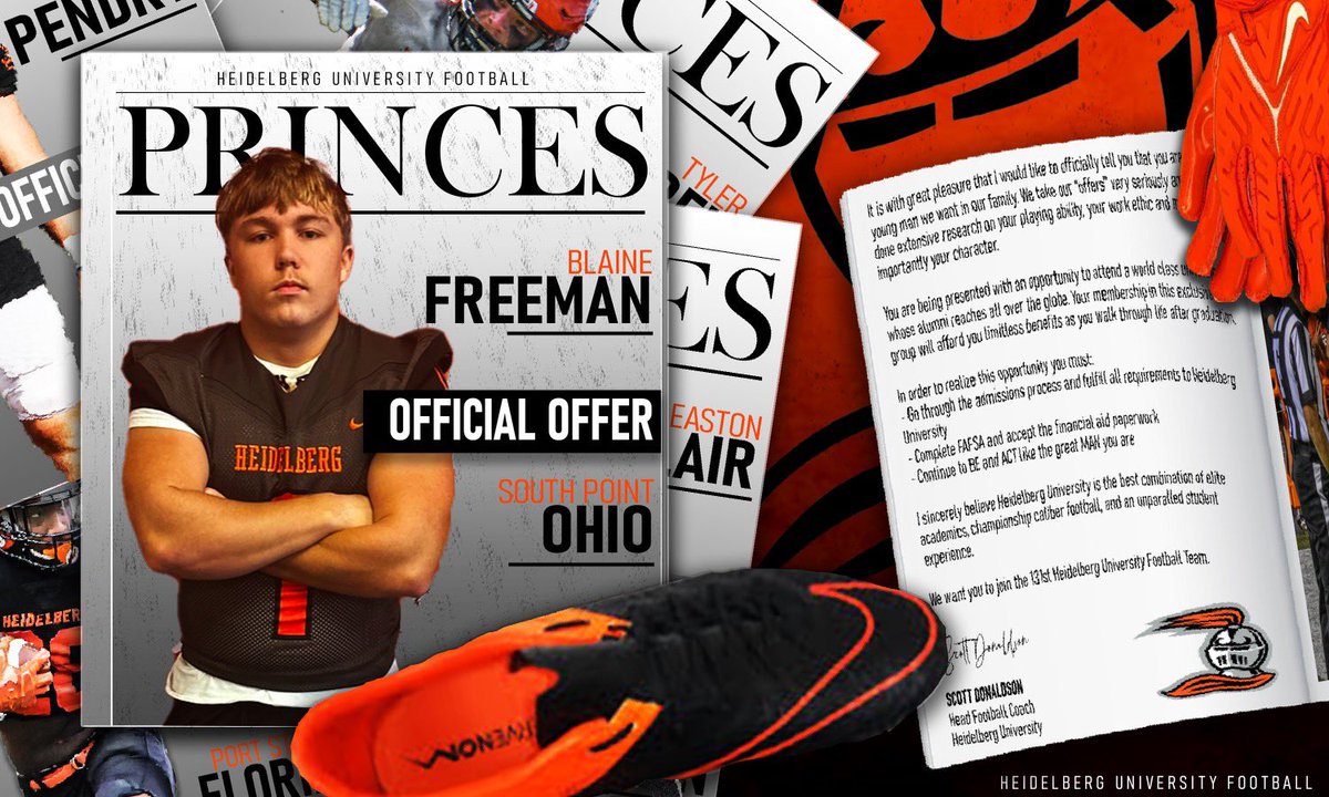 After a great visit and conversation with <a href="/Coach_Donaldson/">Scott Donaldson</a>, I am blessed to receive my third offer from <a href="/BergFootball/">Heidelberg Football</a>! <a href="/_Richmond15/">Bruh Man</a> <a href="/CoachCraft/">Coach Fred Craft</a> <a href="/freejosh47111/">Josh Freeman</a> <a href="/PointersFB/">South Point High School Football</a>