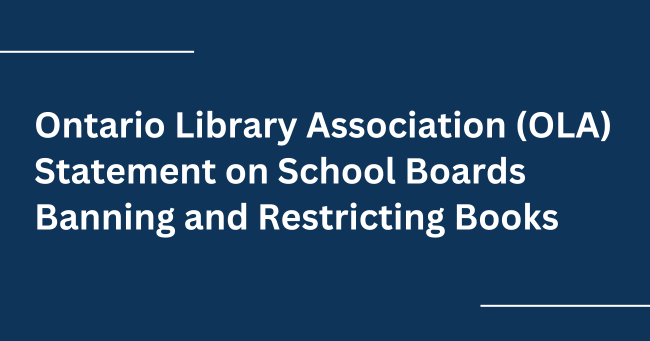 Ontario Library Association (OLA) Releases Statement on School Boards Banning & Restricting Books librarianship.ca/news/ola-schoo…