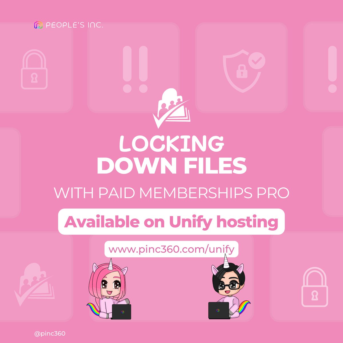 pinc360's tweet photo. Keep your content exclusive with #PaidMembershipsPro on Unify 🗝️. Lock down files and create a secure community space. Subscribe to #UnifyHosting now at https://t.co/AoYmELQBHP 🎀 and launch your membership site! #MembershipSites #SecureContent #ExclusiveAccess https://t.co/eK4MgfOhuo